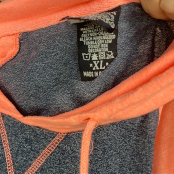 Neon and grey baseball tee hoodie. Soft and comfy - Picture 3 of 6